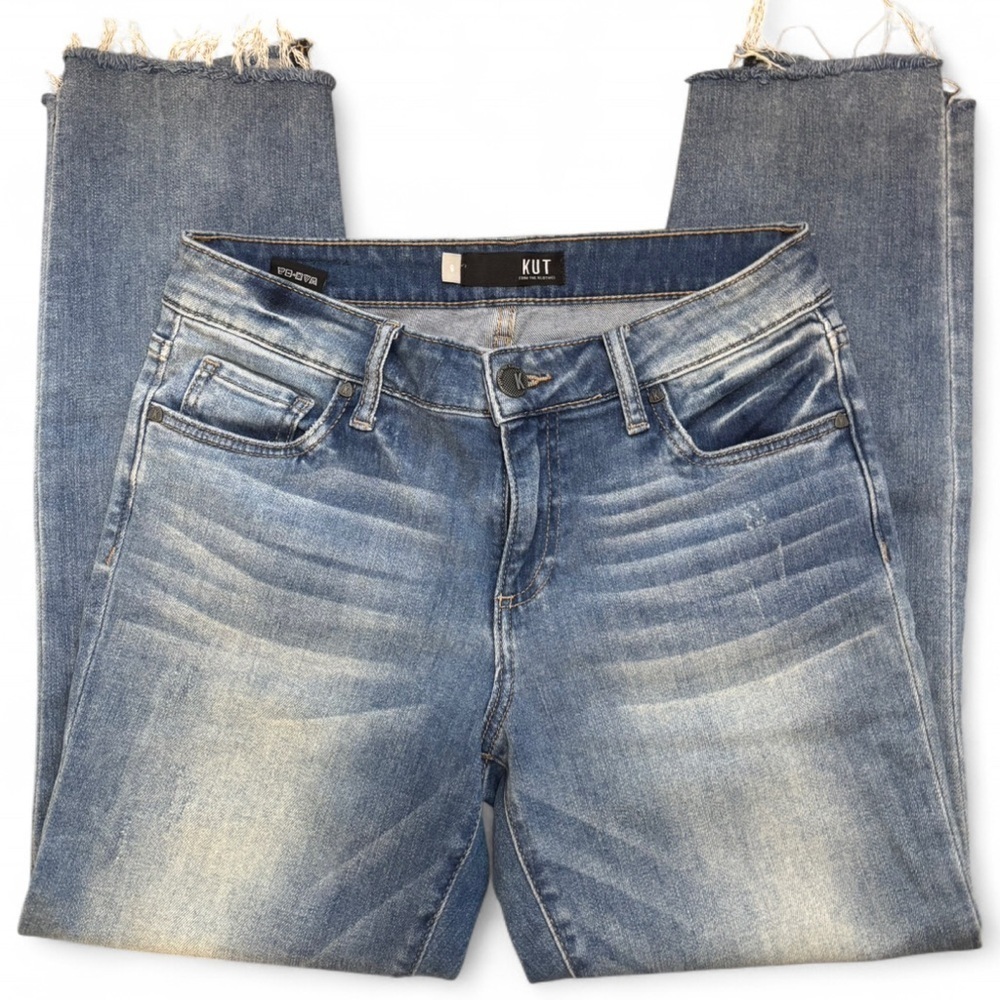 KUT from the Kloth Reese Ankle Straight Leg Jeans Women’s 6 Light Wash